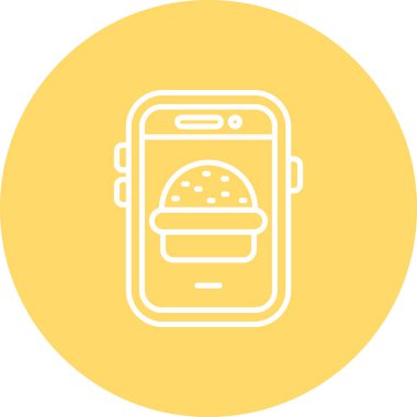 Yiyecek ve içecek ikonunun vektör illüstrasyonu