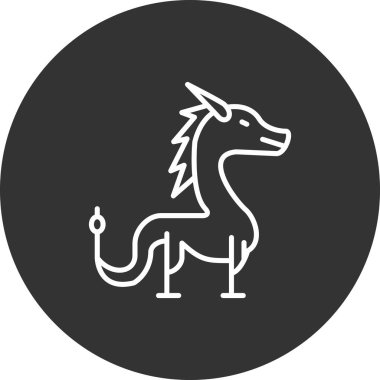 Ejderha simgesinin vektör illüstrasyonu