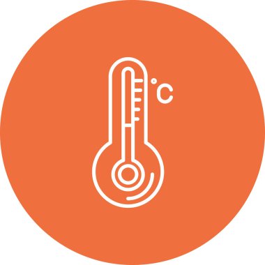 Web ve mobil uygulama tasarımı, termometre logo konseptiniz için beyaz arkaplanda izole edilmiş sıcaklık simgesi vektörü