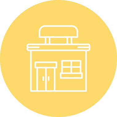 bina simgesi, vektör illüstrasyonu, düz tasarım