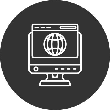 Web simgesi, internet konseptinin basit vektör illüstrasyonu