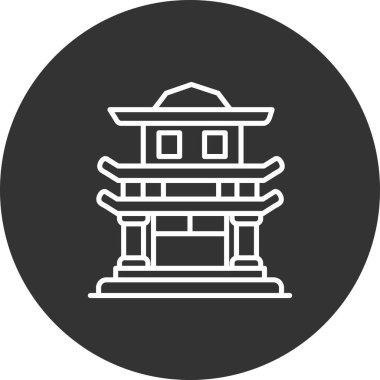 Moda stili izole edilmiş arka planda Çince yapı simgesi