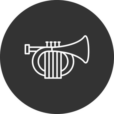 Trompet enstrümanı simgesi, vektör illüstrasyonu