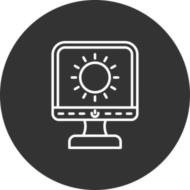 bilgisayar izleme simgesi, vektör illüstrasyonu