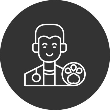 Veteriner doktor çizgisi vektör simgesi