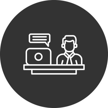 Dizüstü bilgisayarı olan bir adamın vektör simgesi