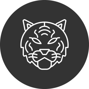 Moda tarzında izole edilmiş arka planda kaplan başı simgesi