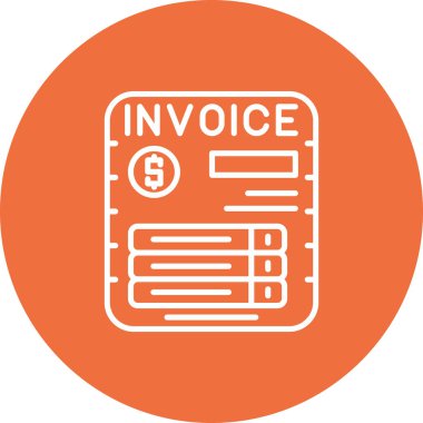 Moda düz biçimli fatura simgesi beyaz arkaplanda izole edildi. Fatura simgesi. ses vektörü illüstrasyonu