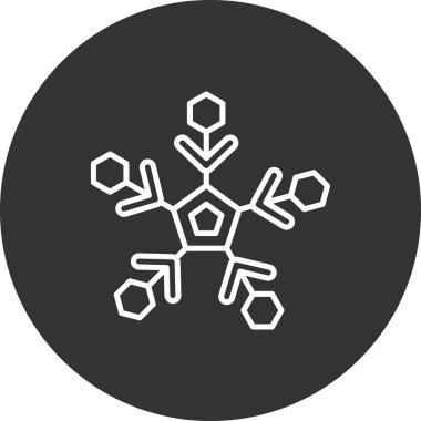 Kar Tanesi simgesi, vektör illüstrasyonu