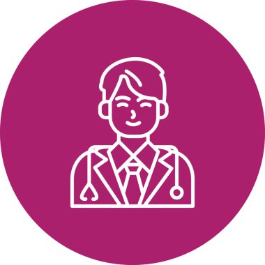 Stetoskop ikon vektör illüstrasyon tasarımlı doktor avatarı