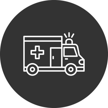 ambulans simgesi vektör illüstrasyonu