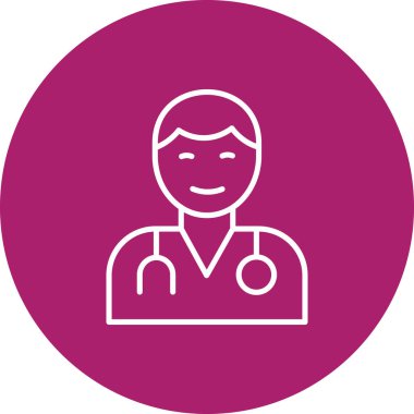erkek doktor ikon vektör illüstrasyonu