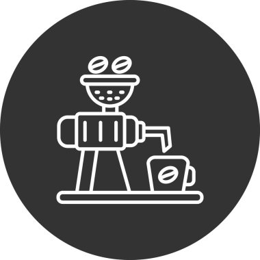 Kahve öğütücüsü simgesi, taslak biçimi