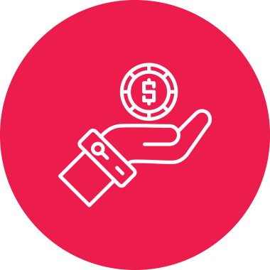 Bir dolar madeni para simgesinin vektör çizimi