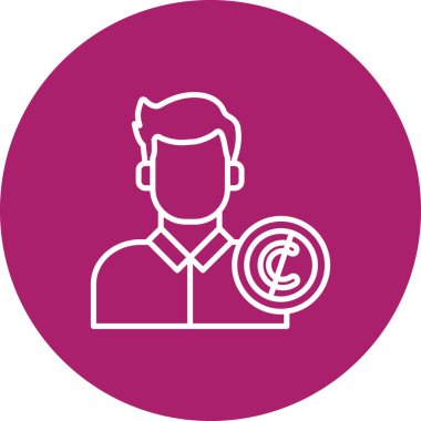 Benzersiz erkek hedef vektör çizgisi simgesi