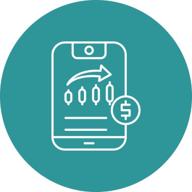 akıllı telefon mobil bankacılık simgesi, vektör illüstrasyonu