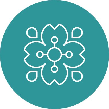 Bir çiçek simgesinin vektör illüstrasyonu