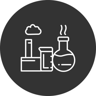 Kimyasal test tüpü simgesi beyaz arkaplanda izole edilmiş. laboratuvar sembolü çizimi.