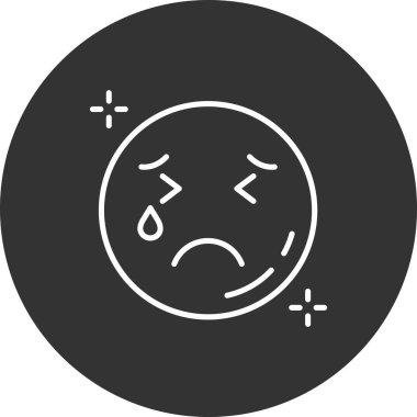 hüzünlü emoji vektör çizimi