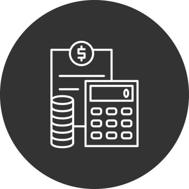 Hesap makinesi, hesap makinesi, para ikonu vektör resmi. Finans ve bankacılık için de kullanılabilir. Web uygulamaları, mobil uygulamalar ve