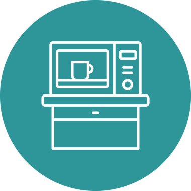 Benzersiz kahve makinesi vektör çizgisi simgesi