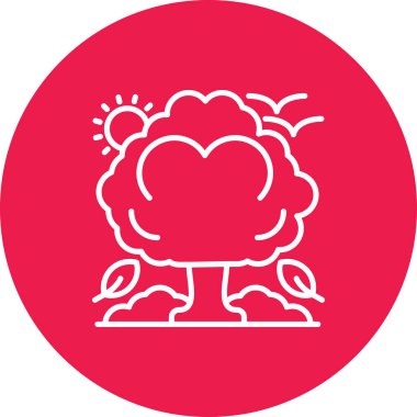 güzel ağaç vektör çizgisi simgesi