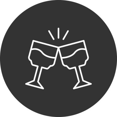 şarap cam ikonu vektör illüstrasyonu