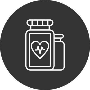 Tıbbi şişe ikonu. Web için basit tıbbi şişe vektör simgesi çizimi