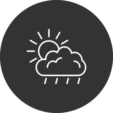 Bulut simgesi olan vektör güneş