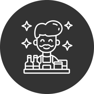 Sakallı ve siyah şapkalı bir adamın vektör çizimi