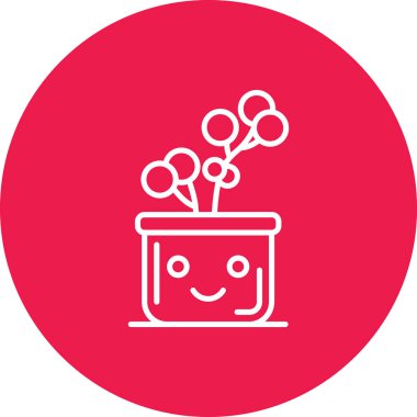 Şirin bir çiçek simgesinin vektör çizimi