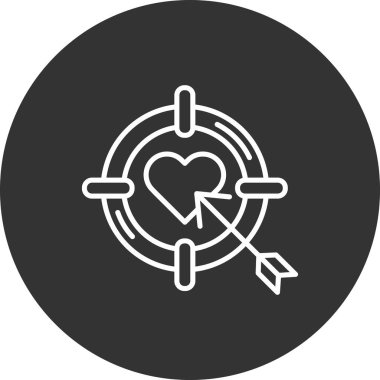 Kalp ikonu vektör illüstrasyonu