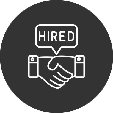 Çemberdeki bir el sıkışma simgesinin vektör çizimi