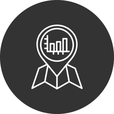 Grafik simgesi vektör illüstrasyonlu harita işaretleyici