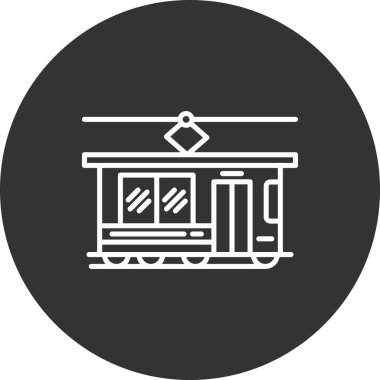 Tren istasyonu simgesi, siyah stil