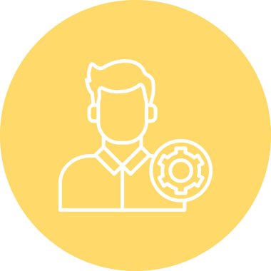 Dairesel testereli bir adamın vektör çizimi