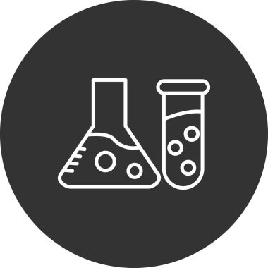 Test tüpleri simgesi. Web için test tübü vektör simgesinin basit çizimi