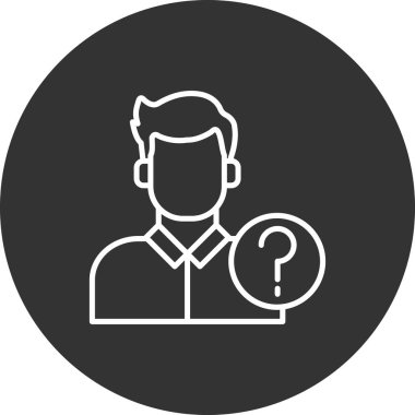 Soru işareti olan bir kişinin vektör çizimi