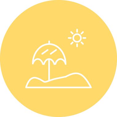 Şemsiye vektör simgesi. Beyaz arkaplanda izole edilmiş basit vektör illüstrasyonu.