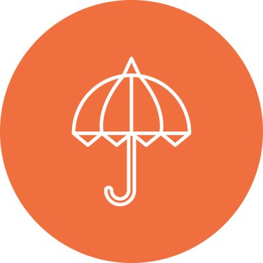 Bir şemsiye simgesinin vektör illüstrasyonu