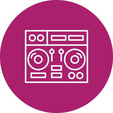 DJ 'lik. Web simgesi basit illüstrasyon