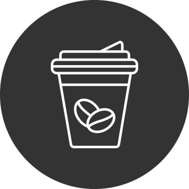 Yaprak simgesi vektör illüstrasyonlu fincan