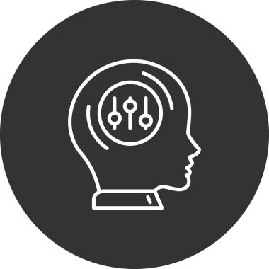 Beyin. Web simgesi basit illüstrasyon