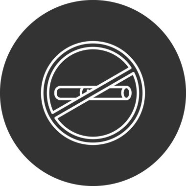 Çember halinde sigara işareti. Siyah daire simgesi. Çember. vektör