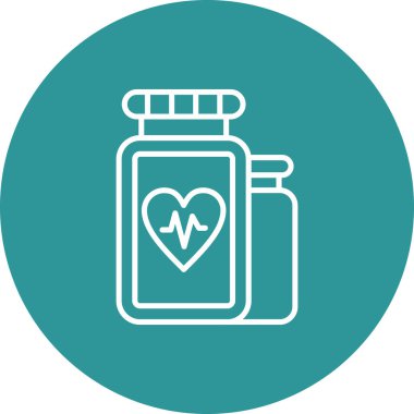 İlaç hapları vektör ikonu tasarımlı tıbbi şişe