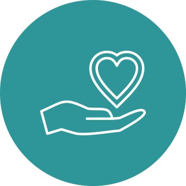 Kalp ikonu vektör illüstrasyonu