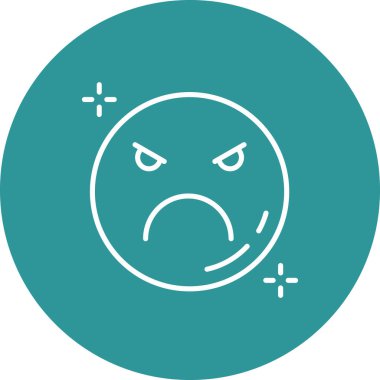 Kızgın ikon. Web için üzgün vektör simgelerinin basit çizimi