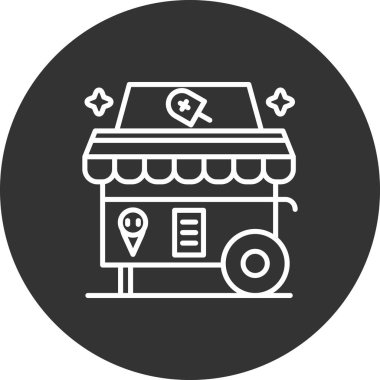 Dondurma arabası ikonu vektör illüstrasyon tasarımı