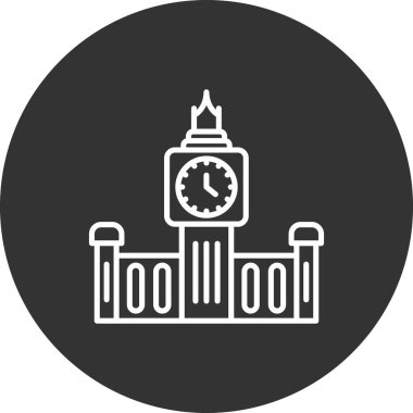 Bir bina simgesinin vektör illüstrasyonu