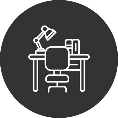 Ofis ve modern simgelerin vektör illüstrasyonu